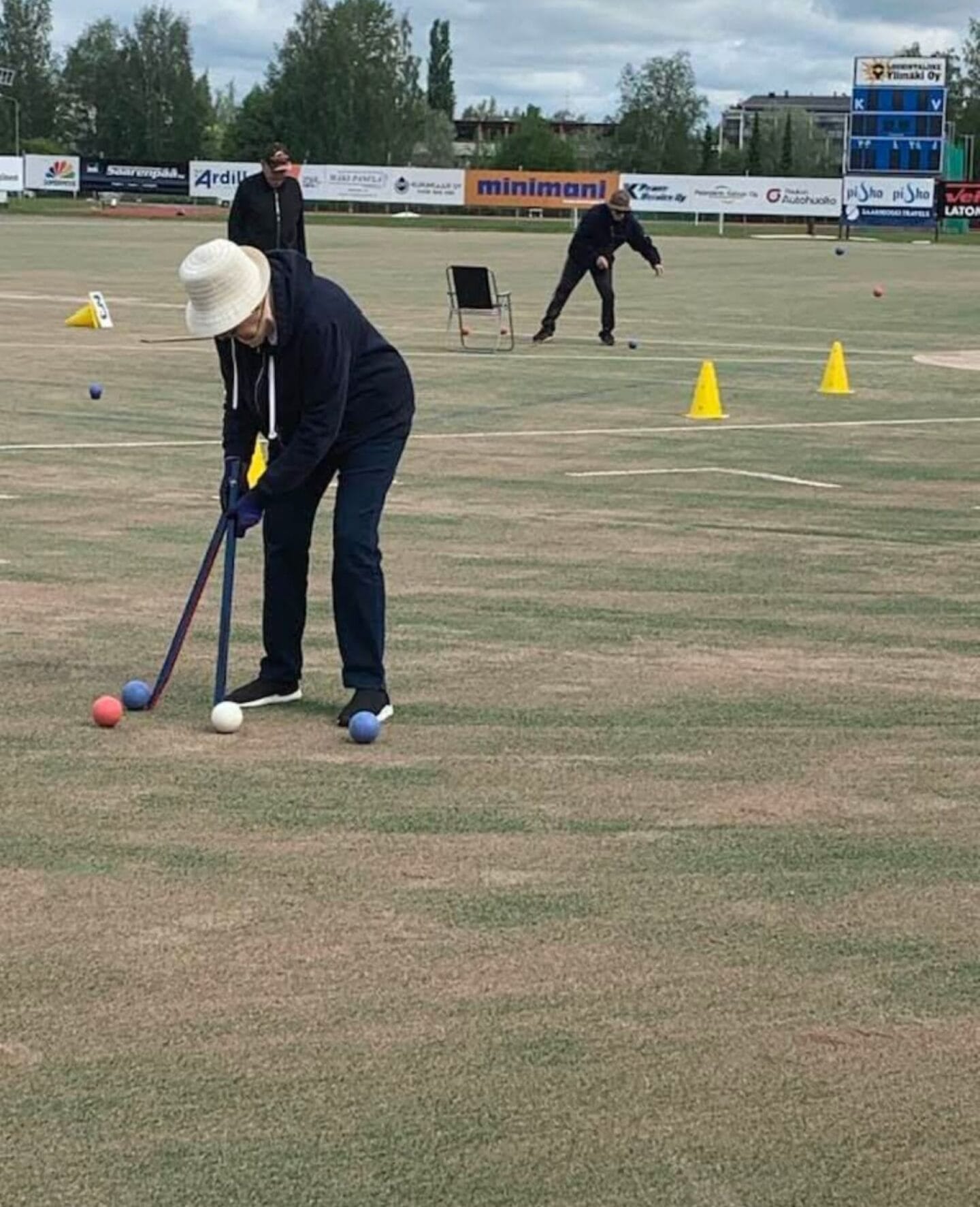 Boccia pelaaja pallot